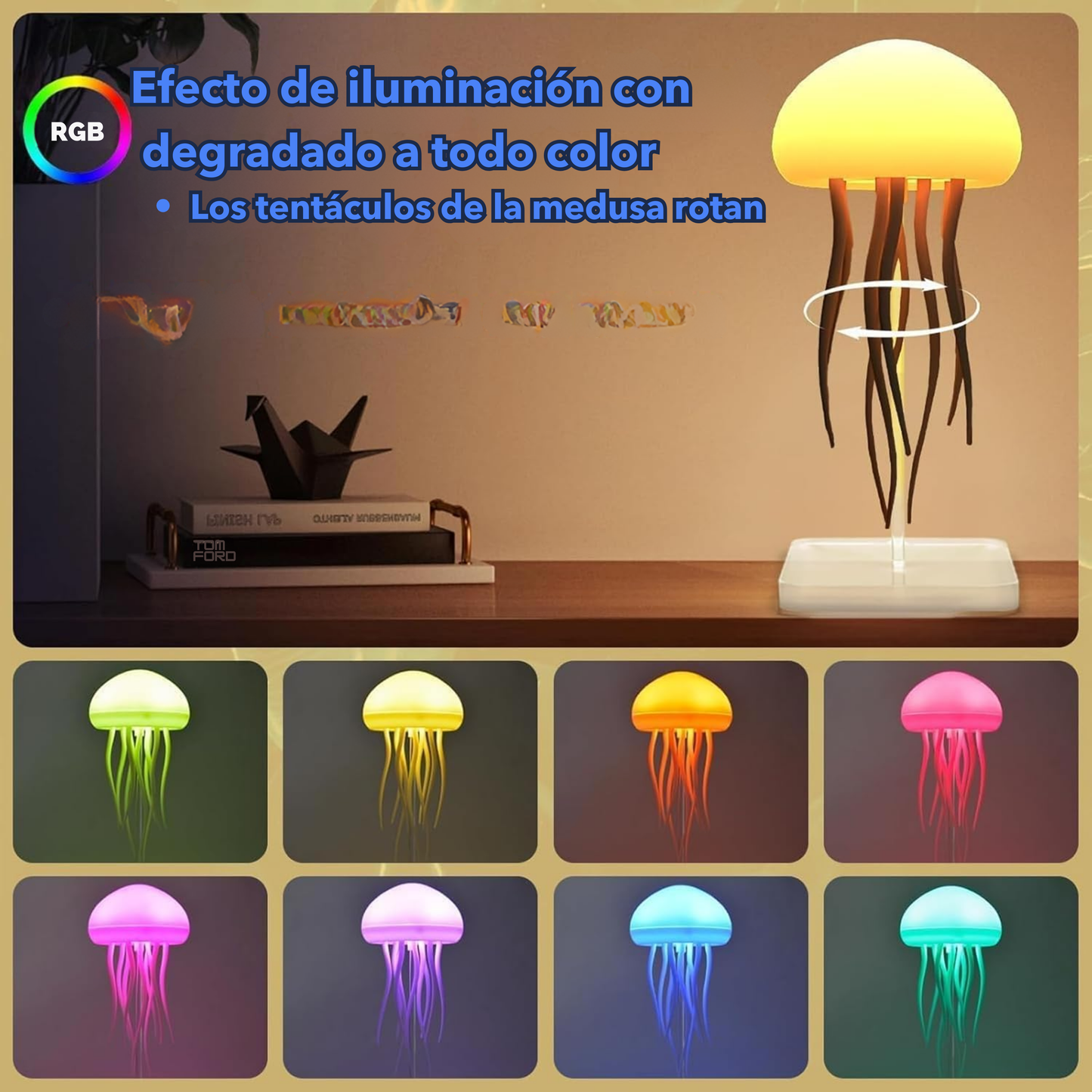 Lampara LED de medusa para atmosfera relajante